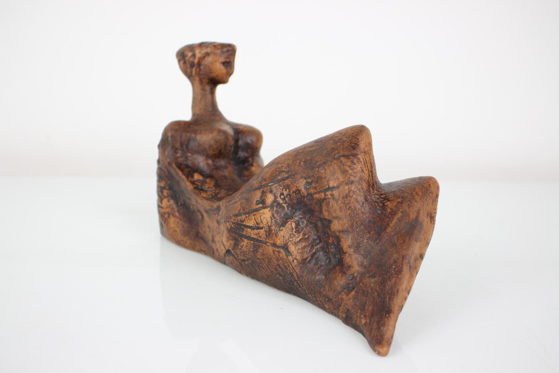 Czech Mid-Century Sculpture of Nude Sitting Women, 1960's