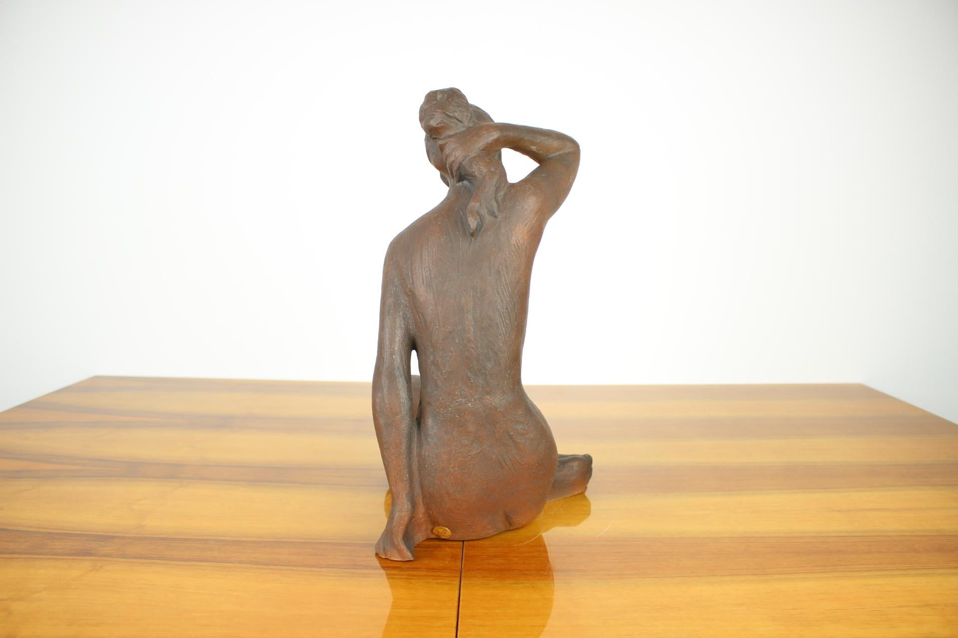 Mid-Century Modern Mid-Century Sculpture of Nude Sitting Women Designed by Jitka Forejtová, 1960s