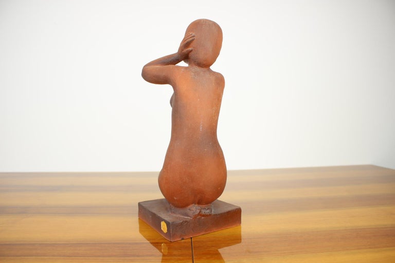 Mid-Century Sculpture of Nude Sitting Women Designed by Jitka Forejtová, 1960s In Good Condition For Sale In Praha, CZ