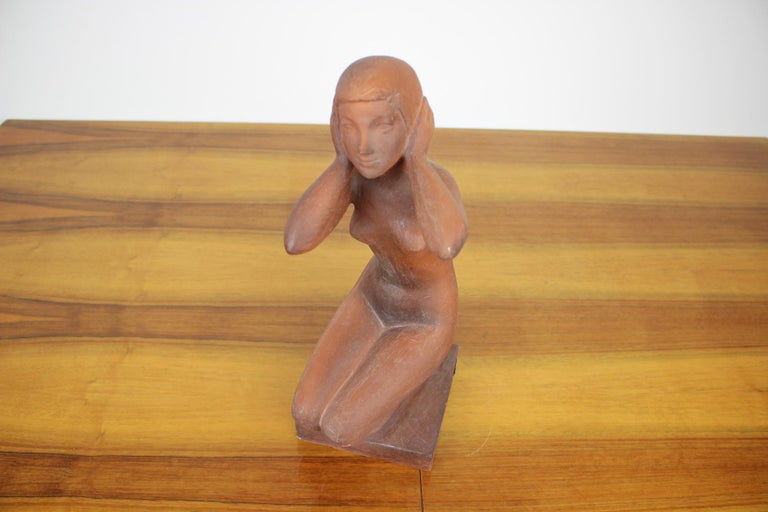 Mid-Century Sculpture of Nude Sitting Women Designed by Jitka Forejtová, 1960s For Sale 1
