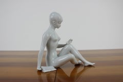 Mid-Century Sculpture of Nude Sitting Women, Royal Dux, 1960s