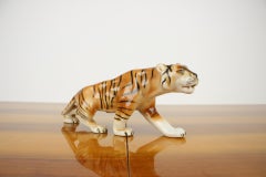 Mid-Century Sculpture of Tiger/ Royal Dux, 1960s