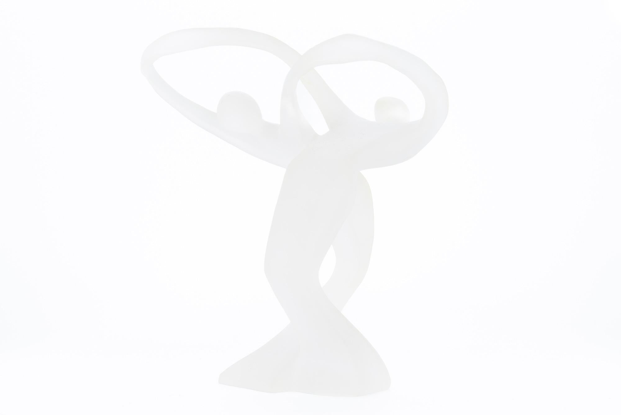Glass Mid Century Sculpture of Two People Dancing For Sale