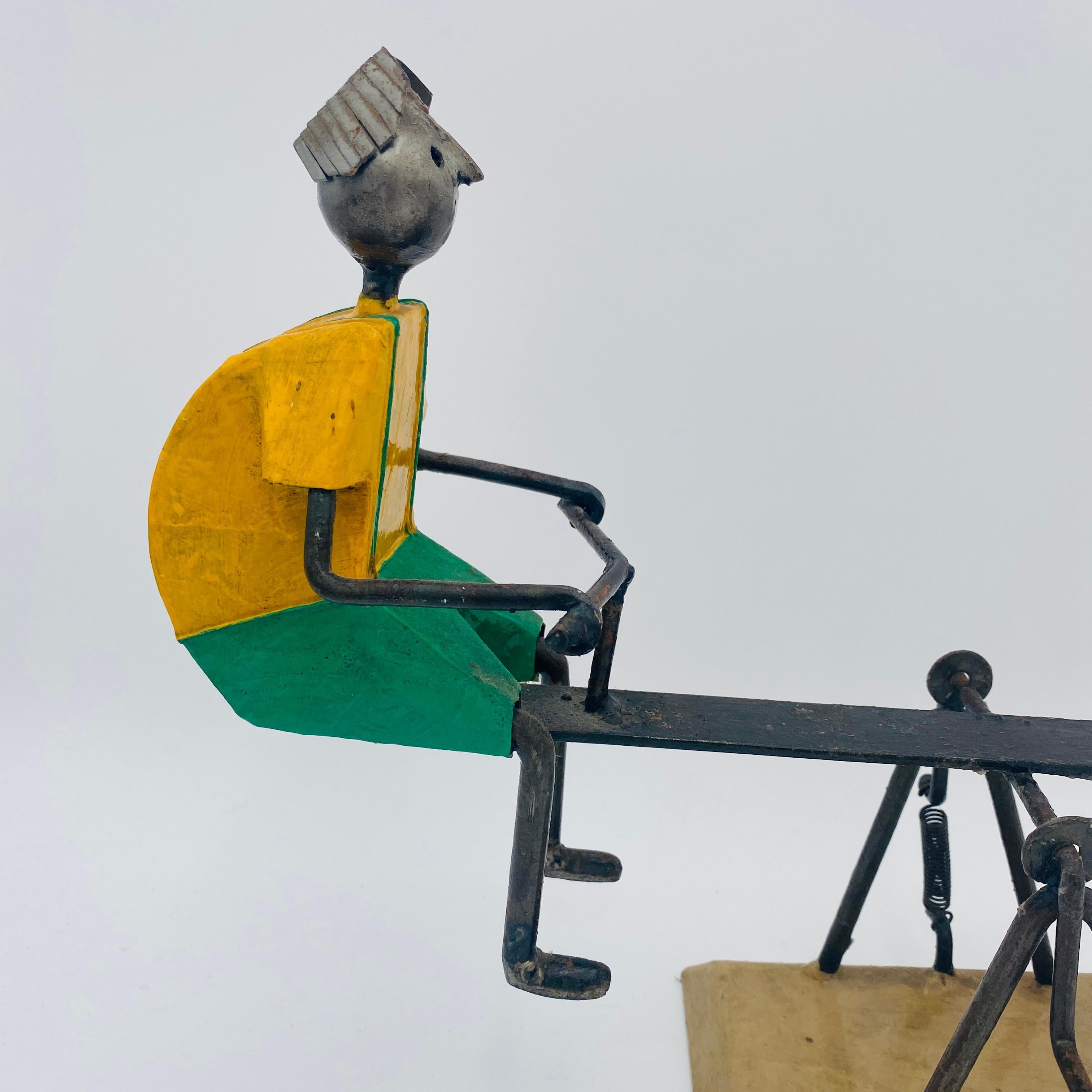 Fatto a mano Mid Century Sculpture See Saw Signed Manuel Felguérez 1960s in vendita