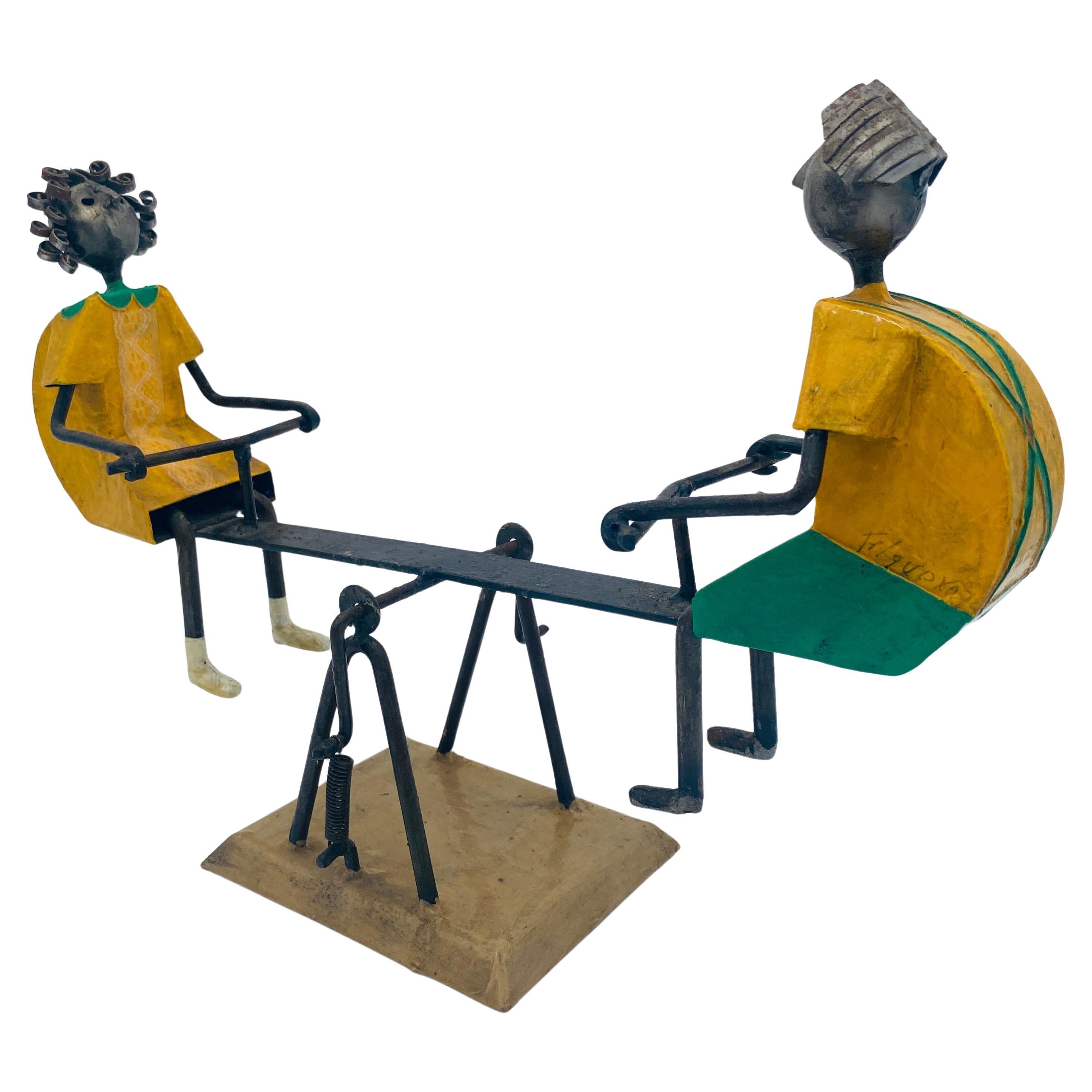 Mid Century Sculpture See Saw Signed Manuel Felguérez 1960s