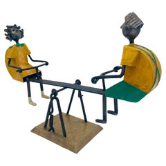 Mid Century Sculpture See Saw Signed Manuel Felguérez 1960s