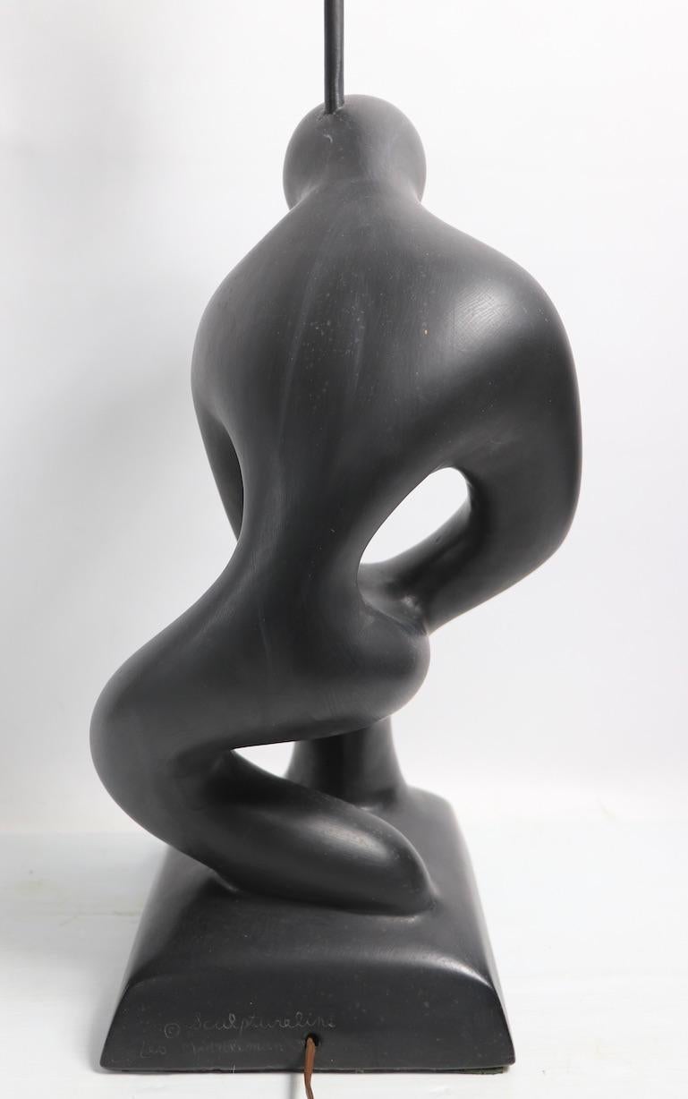 20th Century Mid Century Sculptureline Figural Lamp by Leo Middleman