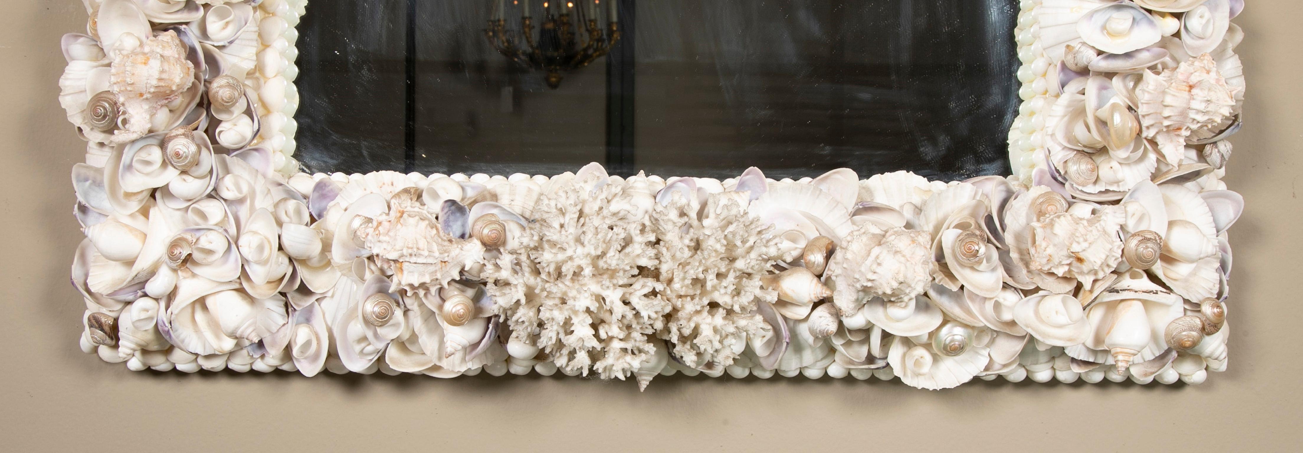 Midcentury Sea Shell and Coral Wall Mirror 1