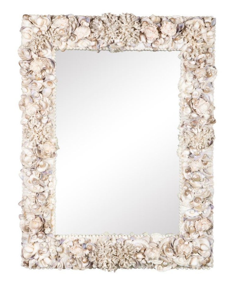 Midcentury Sea Shell and Coral Wall Mirror at 1stDibs