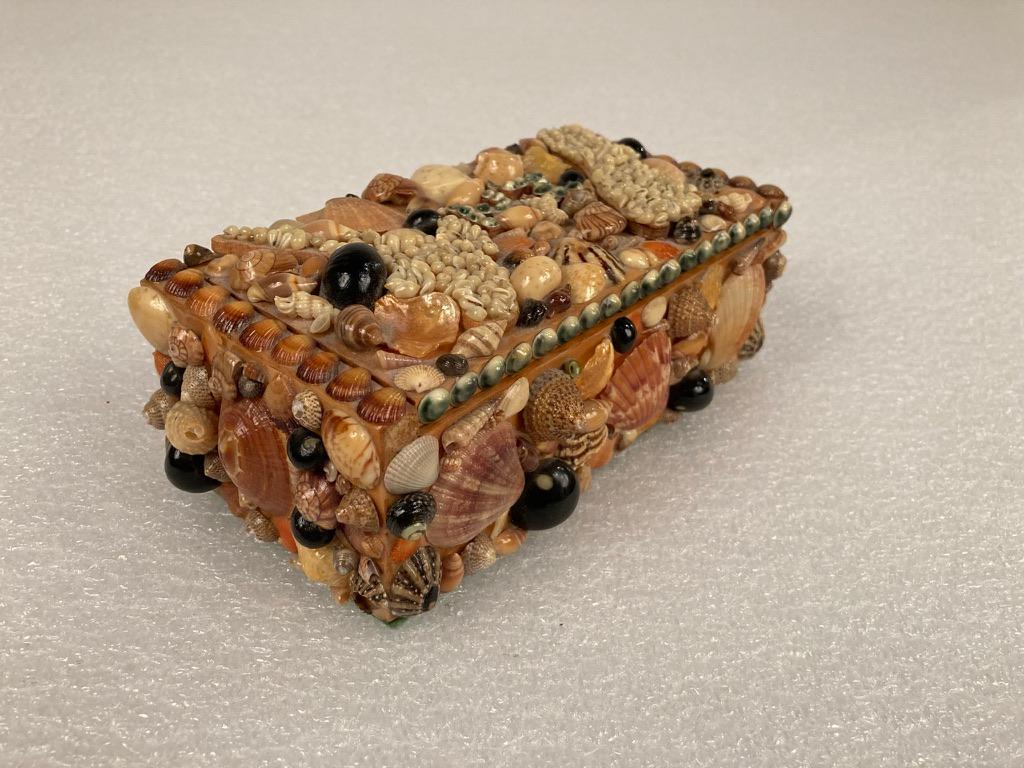 Hand-Crafted Mid Century Sea Shell Trinket Box