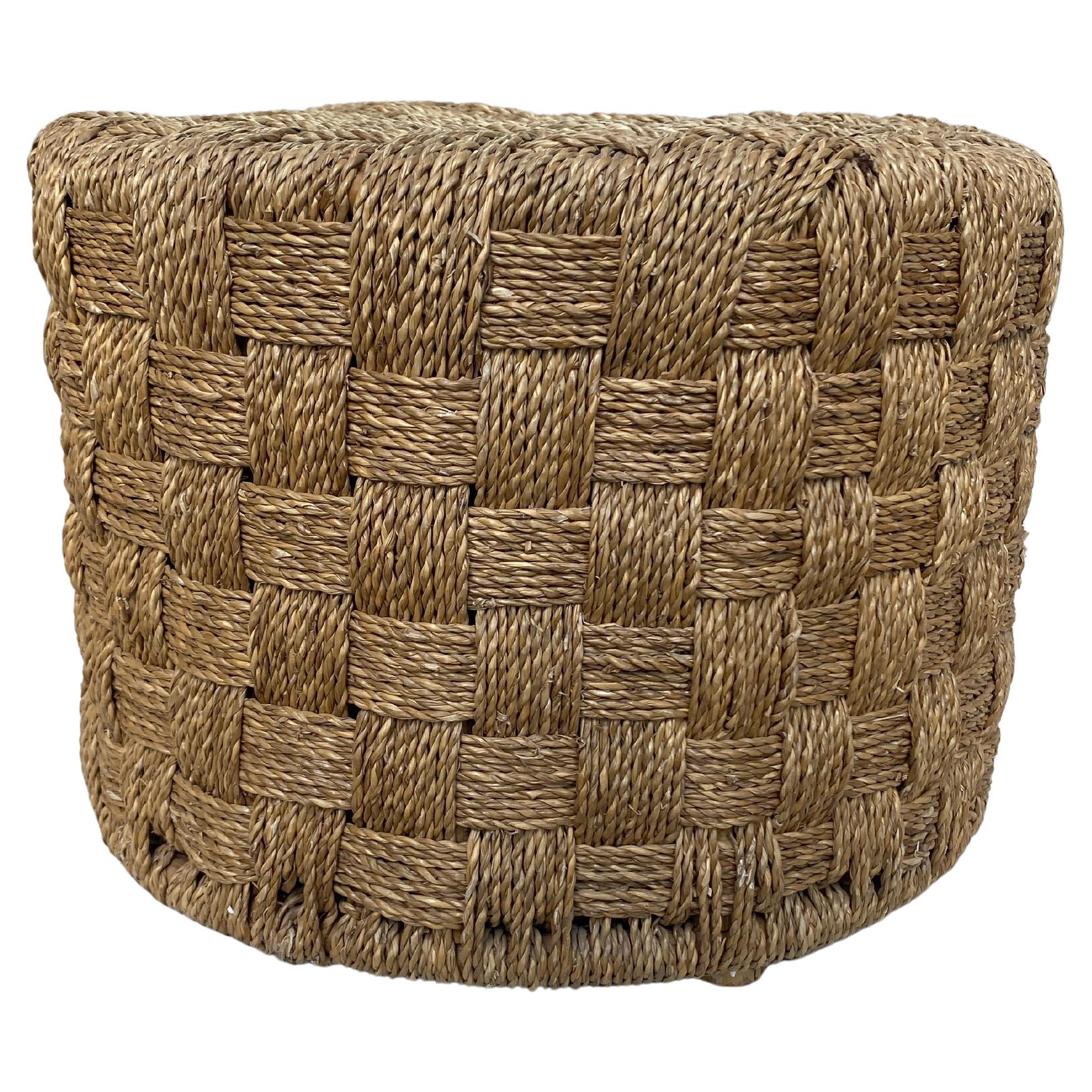 Mid-Century Seagrass Stool Adrien Audoux & Frida Minet