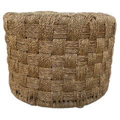Seagrass-Hocker aus der Mitte des Jahrhunderts Adrien Audoux & Frida Minet