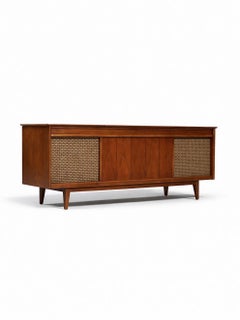 Mid-Century Sears Silvertone AM/FM Stereo Console w/ Turntable Credenza