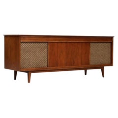 Mid-Century Sears Silvertone AM/FM Stereo Console w/ Turntable Credenza