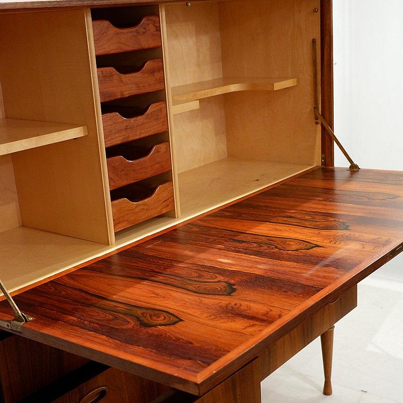 Wood Mid Century Secretary desk / Bar 1960s For Sale