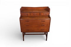 Mid Century Secretary Desk / Vanity in Teak