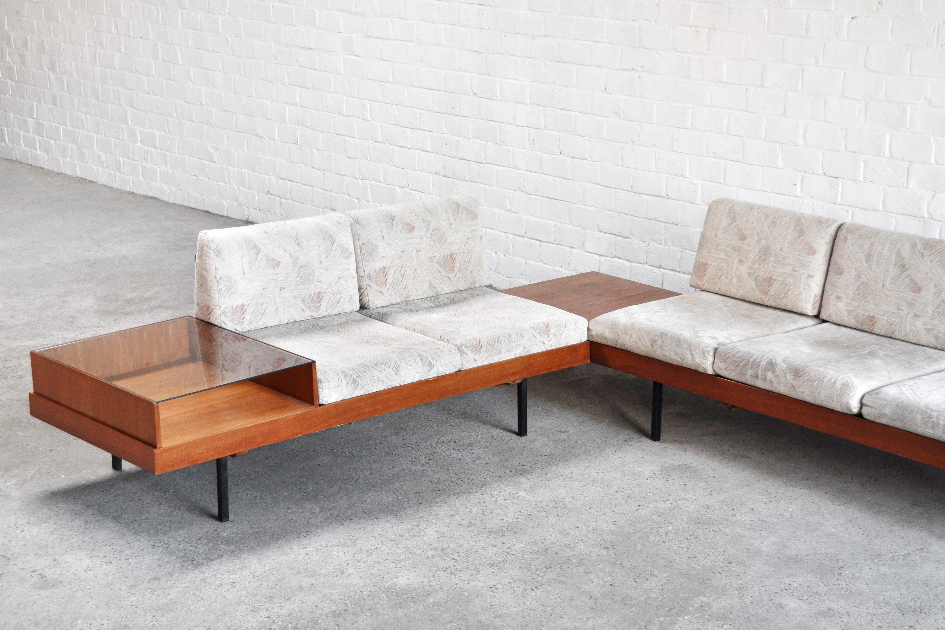 Mid-Century Modern Mid-century Sectional Corner Sofa with Side Tables, Germany, 1960s