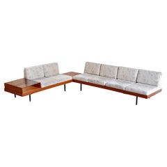 Vintage Mid-century Sectional Corner Sofa with Side Tables, Germany, 1960s