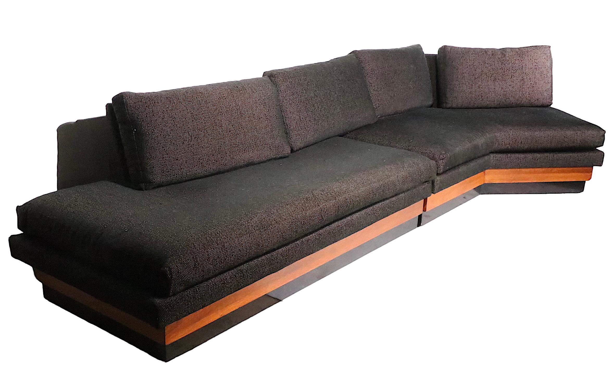 Mid Century Sectional Sofa by Adrian Pearsall for Craft Associates c 1960's For Sale 4