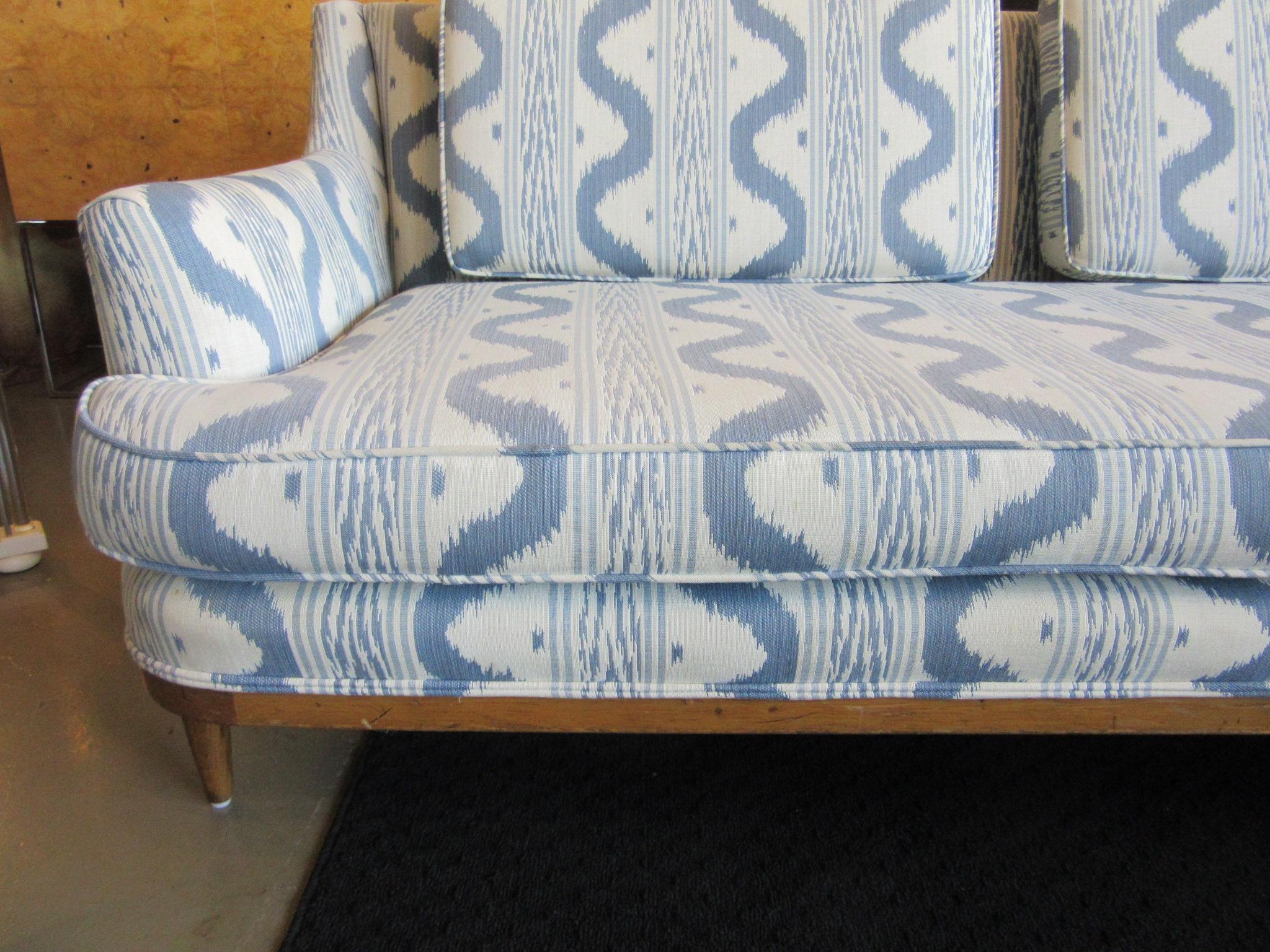 Upholstery Mid Century Sectional Sofa in the style of Widdicomb Fabric by Pierre Frey