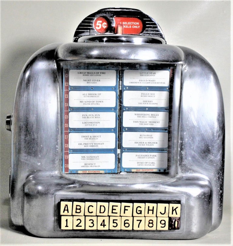 Midcentury Seeburg Styled Wall Mount Jukebox Diner or Soda Shop Tune