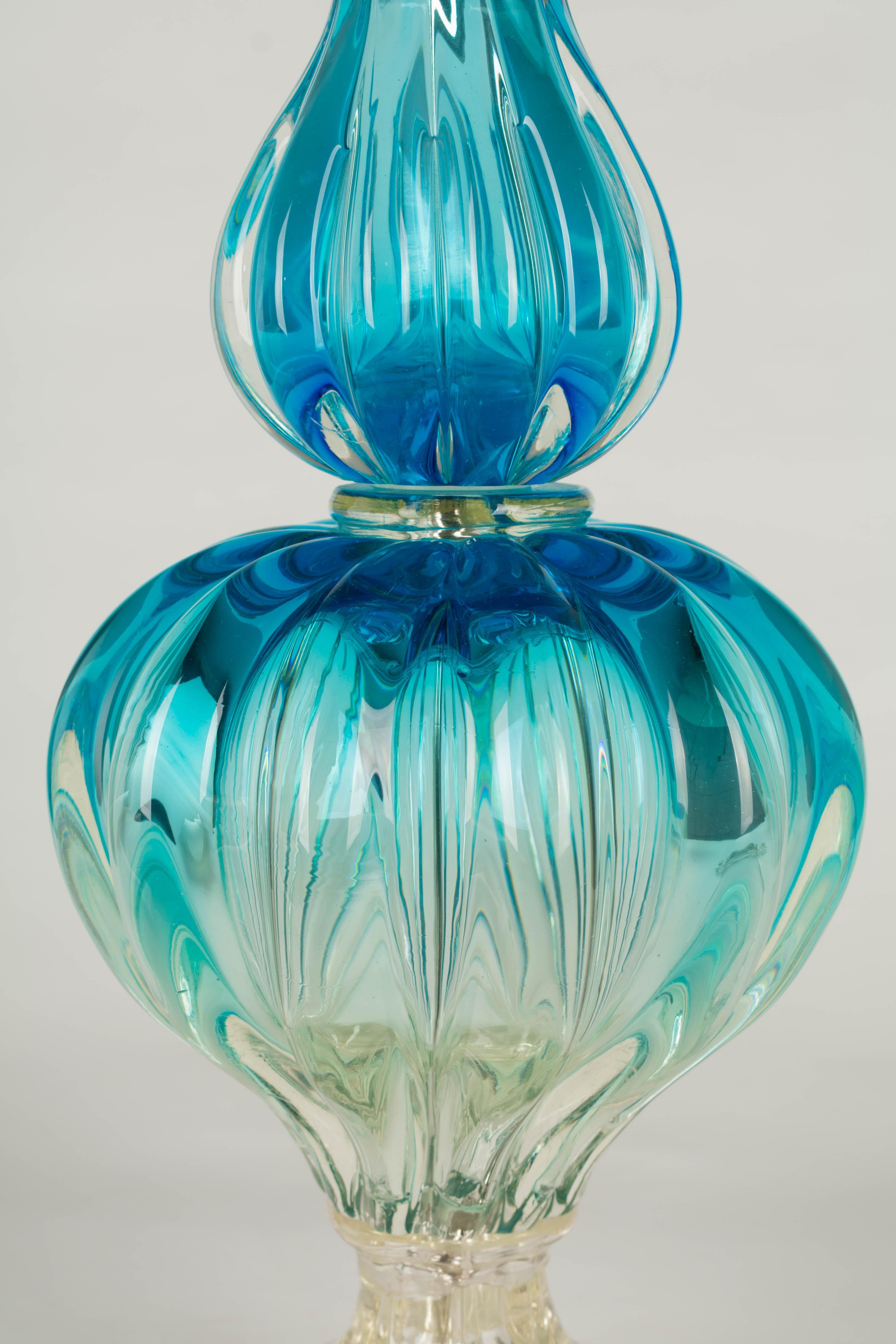 Midcentury Seguso Murano Glass Lamp For Sale 3
