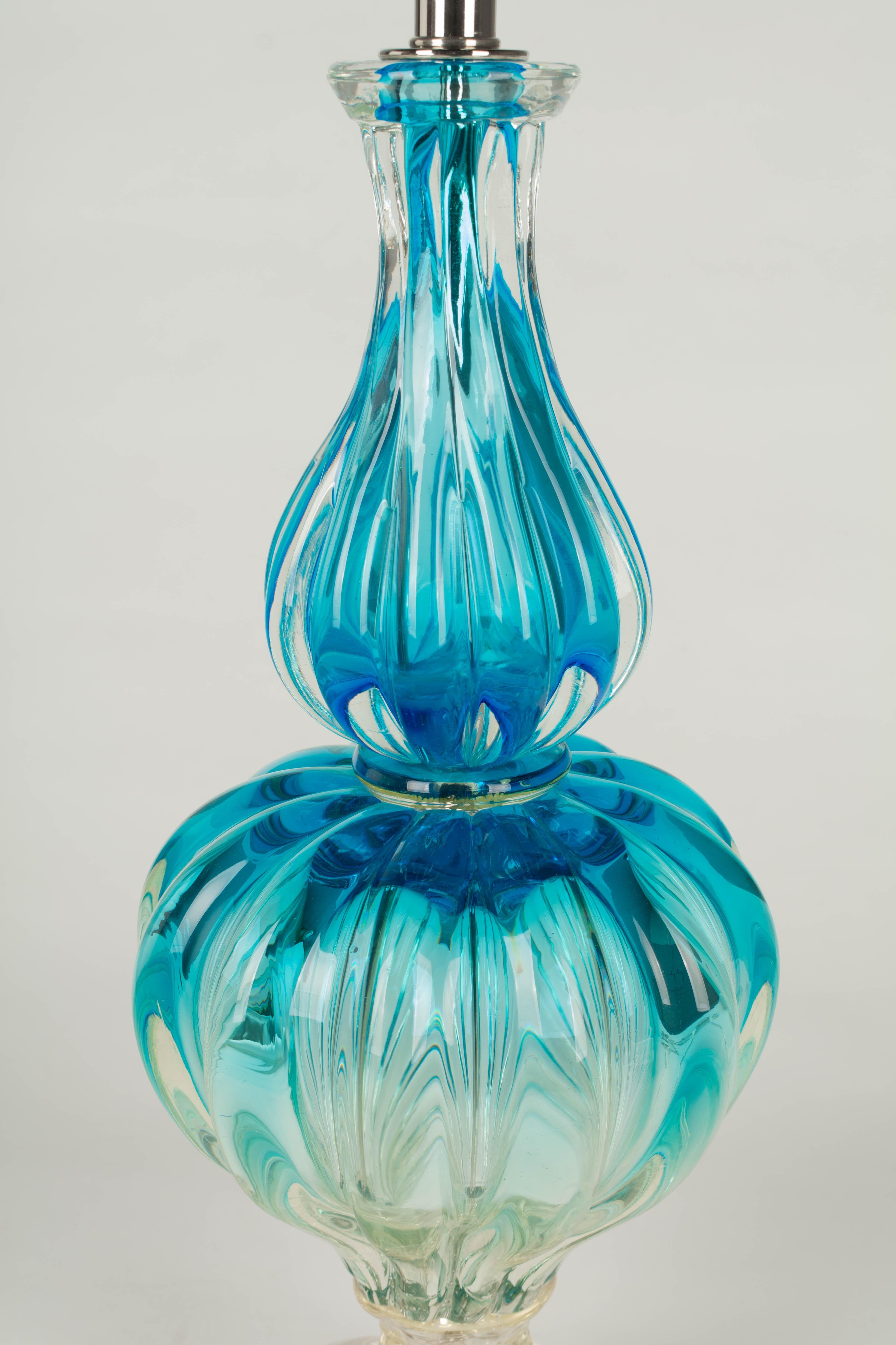 Midcentury Seguso Murano Glass Lamp For Sale 1
