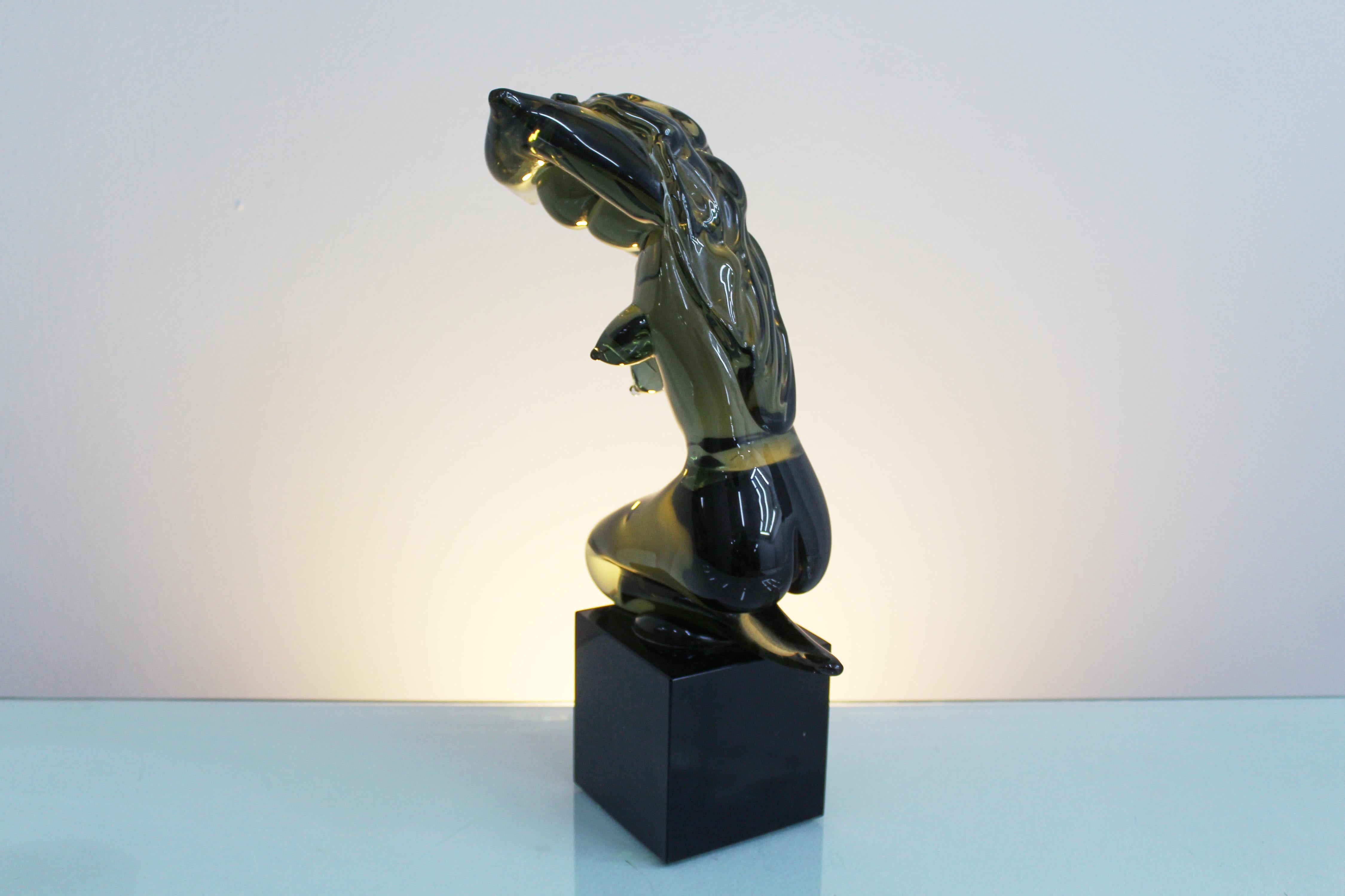 Mid-Century L. Rosin (attr.) Murano Glass Stylized Woman's Body, Italy, 1970s For Sale 2