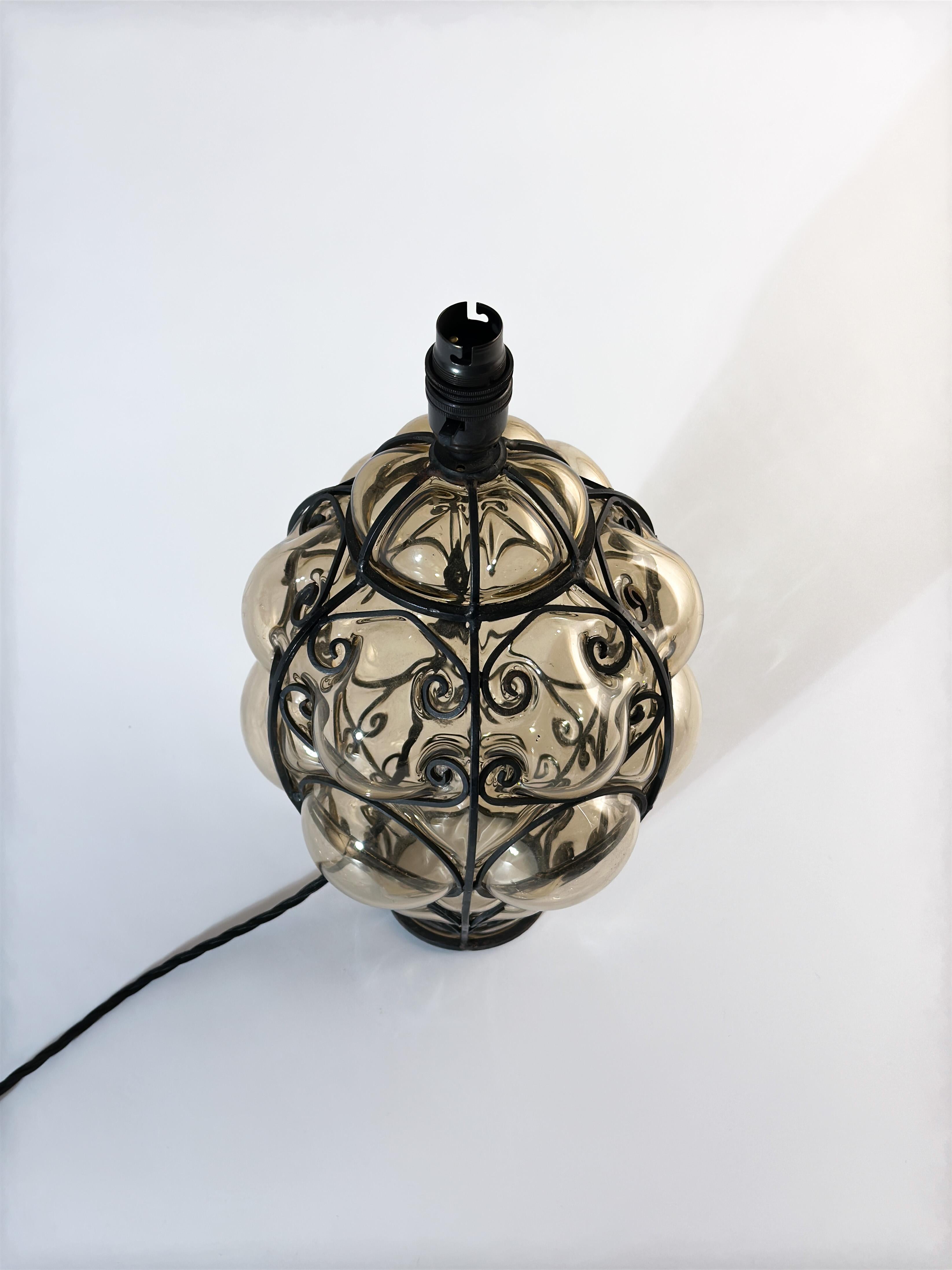 Caged Glass Table Lamp, circa 1950s, Italy In Good Condition For Sale In Glasgow, GB