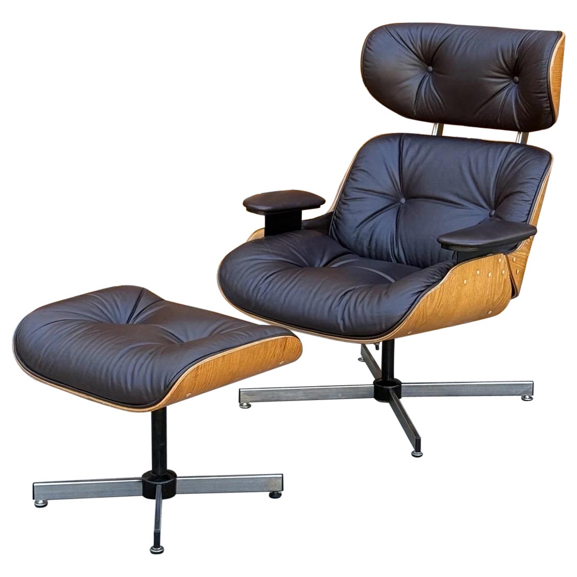Salon et pouf Selig du milieu du siècle en vente