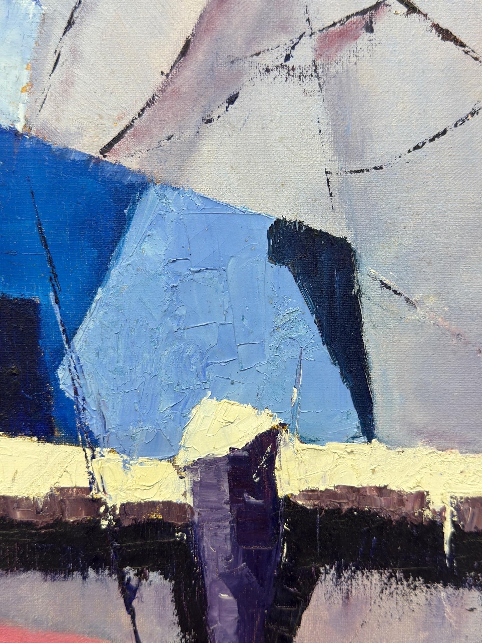 Pintura semiabstracta de mediados de siglo, acrílico sobre lienzo, Marion '66 en venta 7