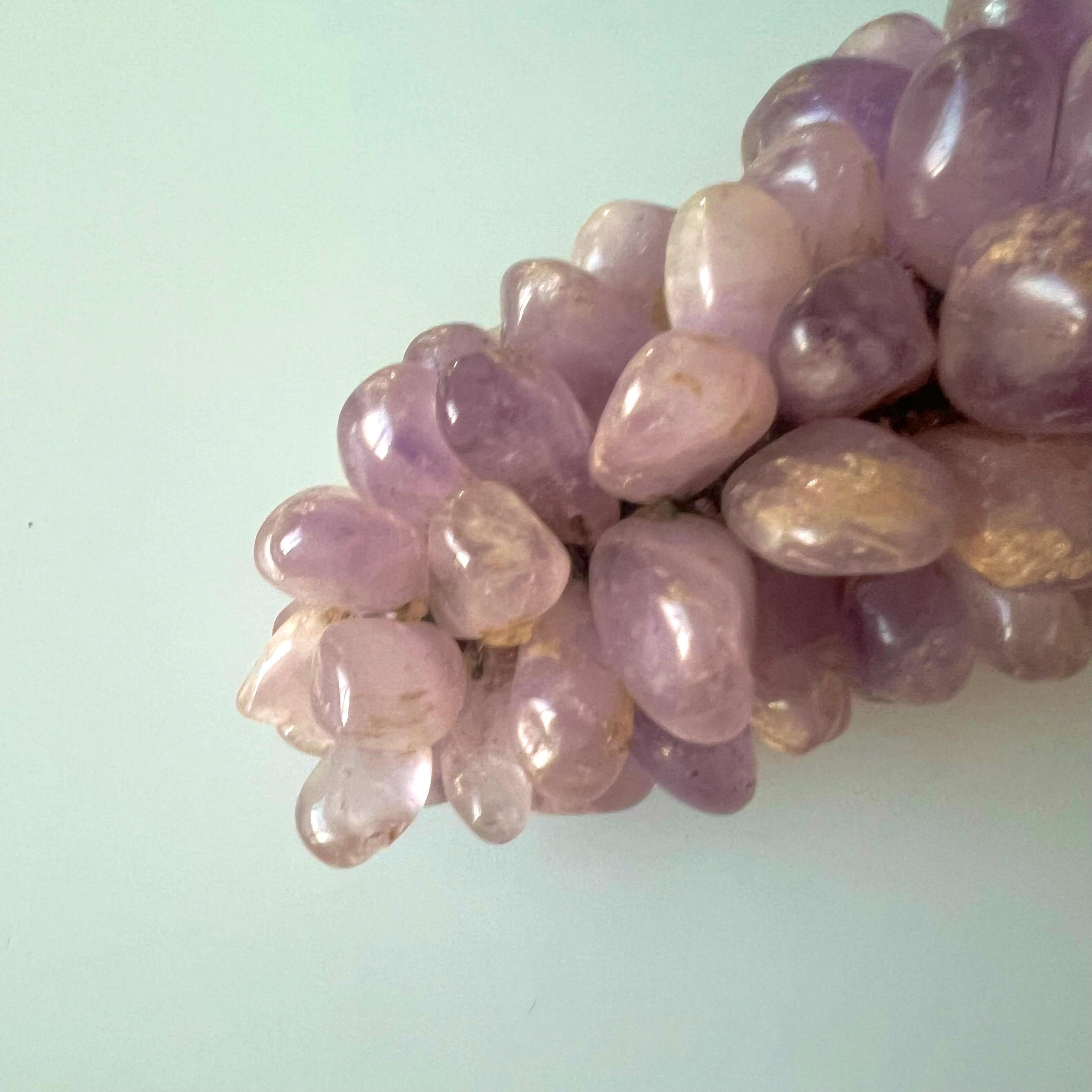 Racimos de uvas de piedras semipreciosas de mediados de siglo - un par Metal en venta