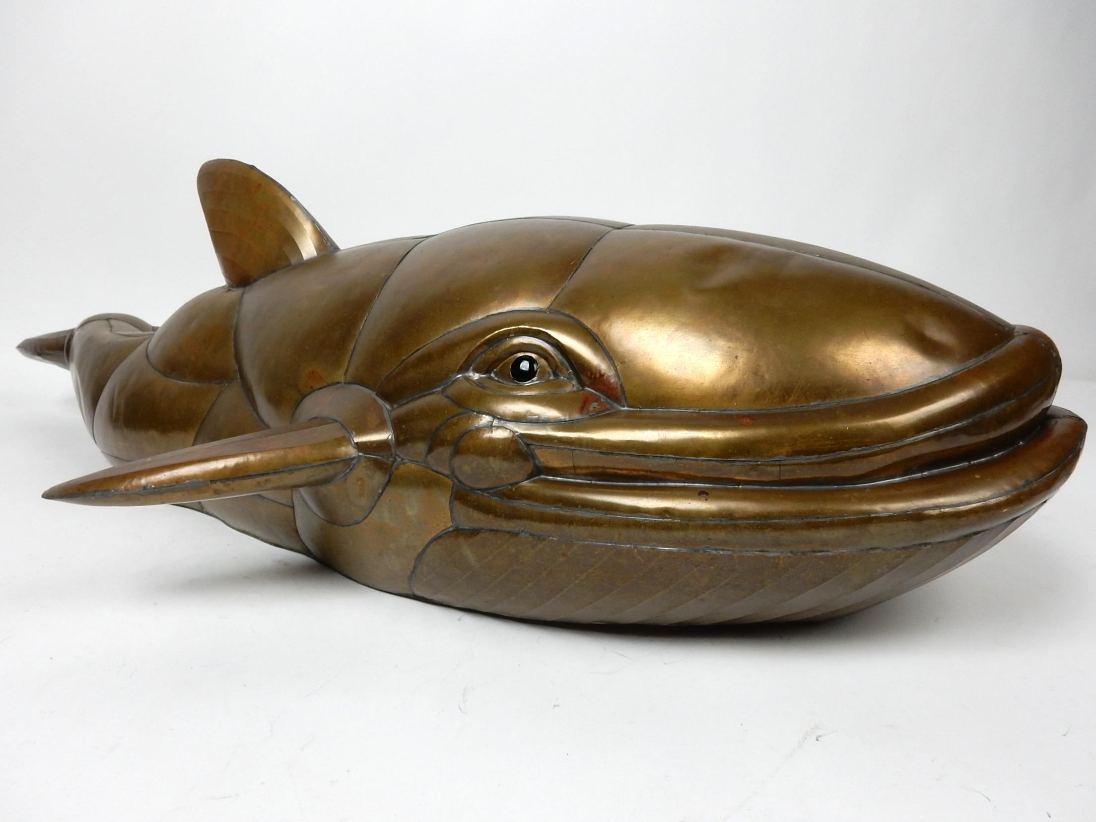 Mid-Century Sergio Bustamante Brass & Copper Whale Sculpture 4