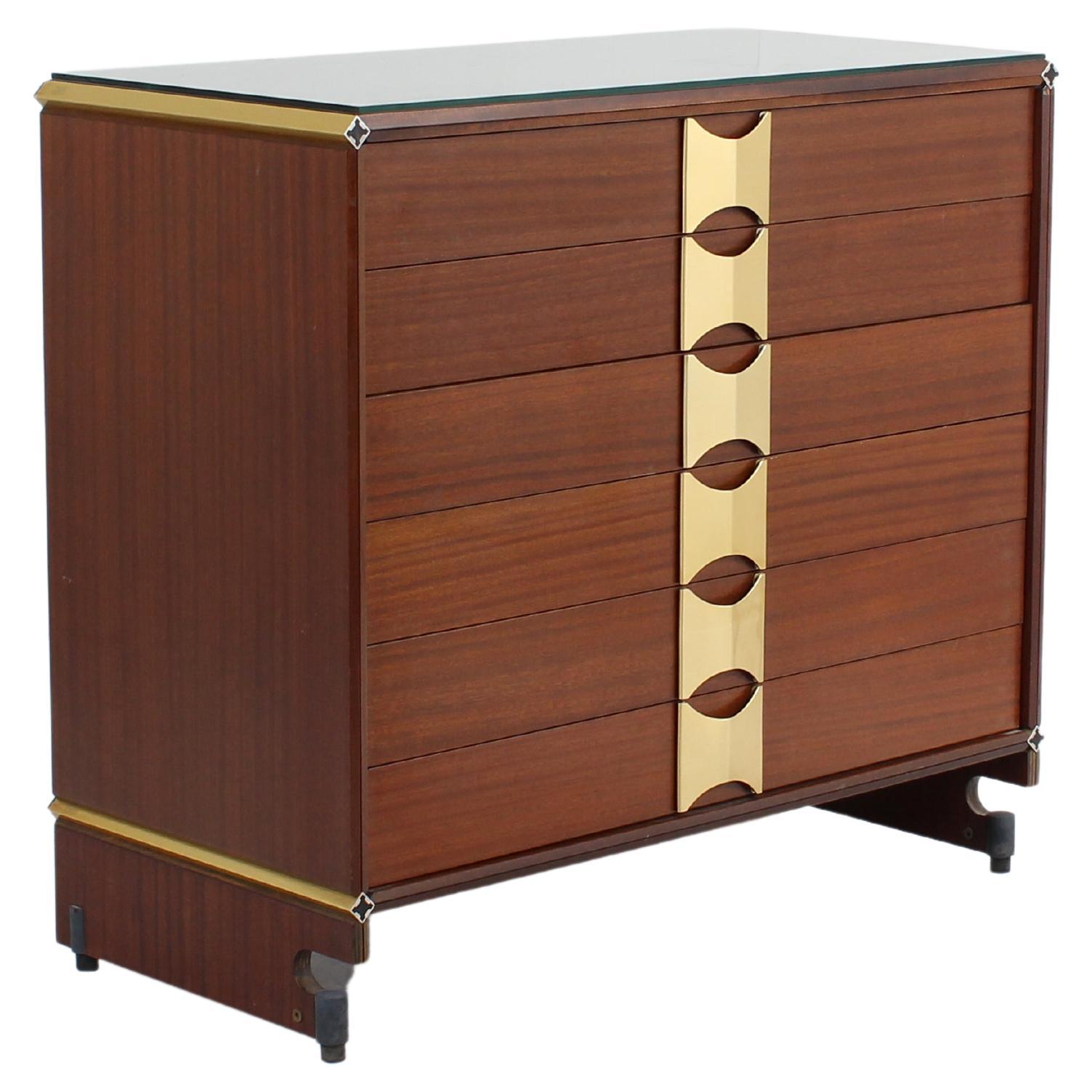 Mid-Century Series "Fitting" by Piarotto Wooden Chest of Drawers Italy 70s