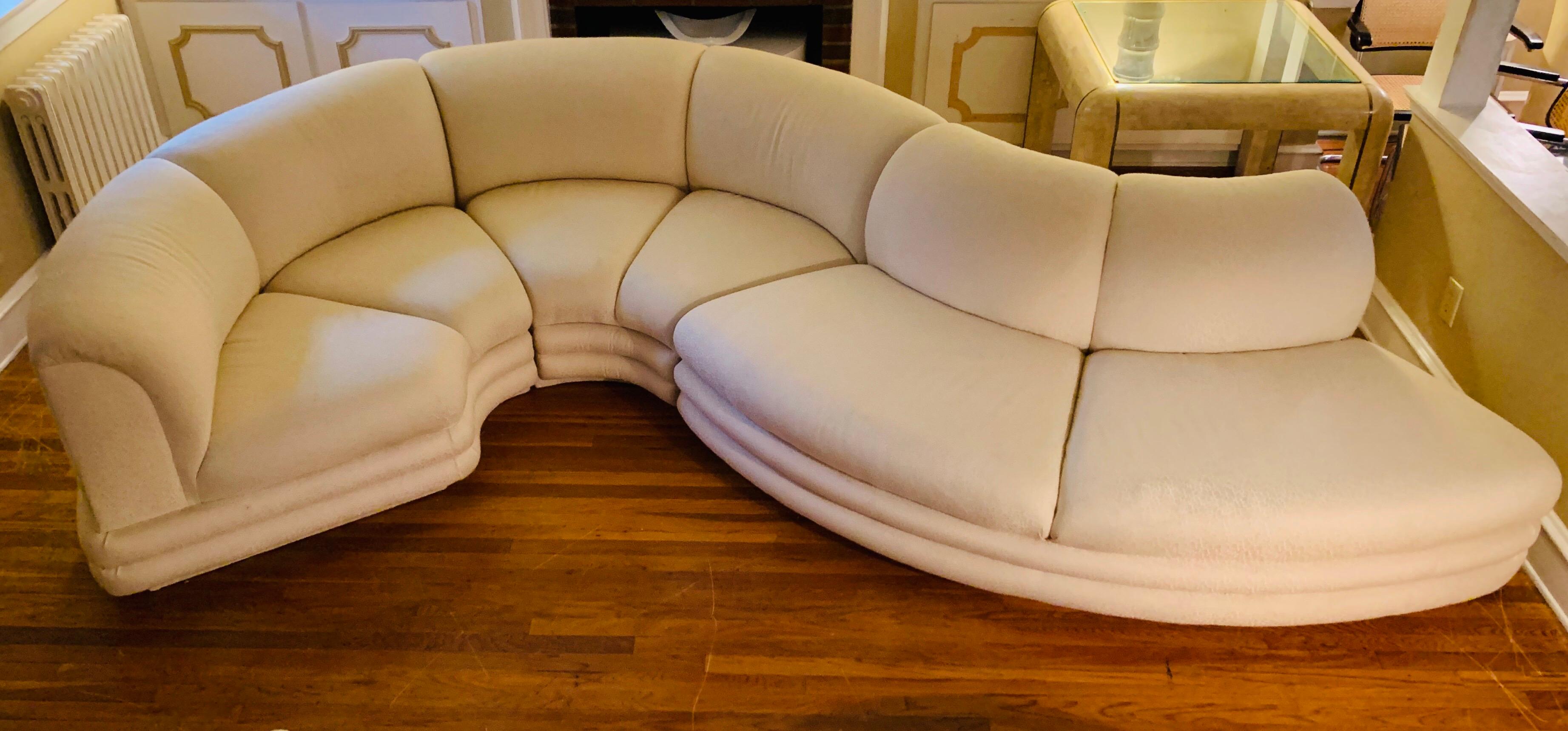 Post-Modern Midcentury Serpentine Sectional Sofa by Carsons