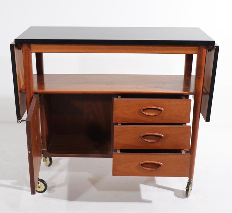 Mid Century Serving Bar Cart by Drexel Heritage 4