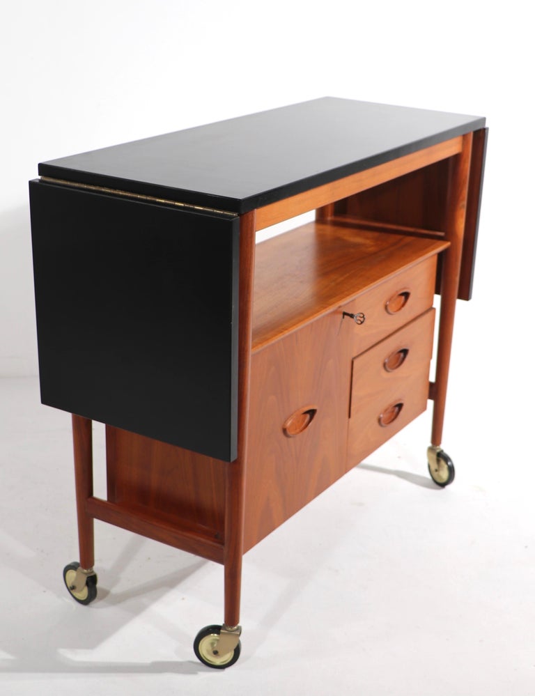 Mid Century Serving Bar Cart by Drexel Heritage 5