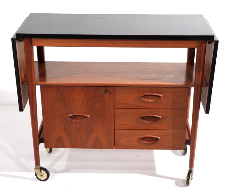 American Mid Century Serving Bar Cart by Drexel Heritage