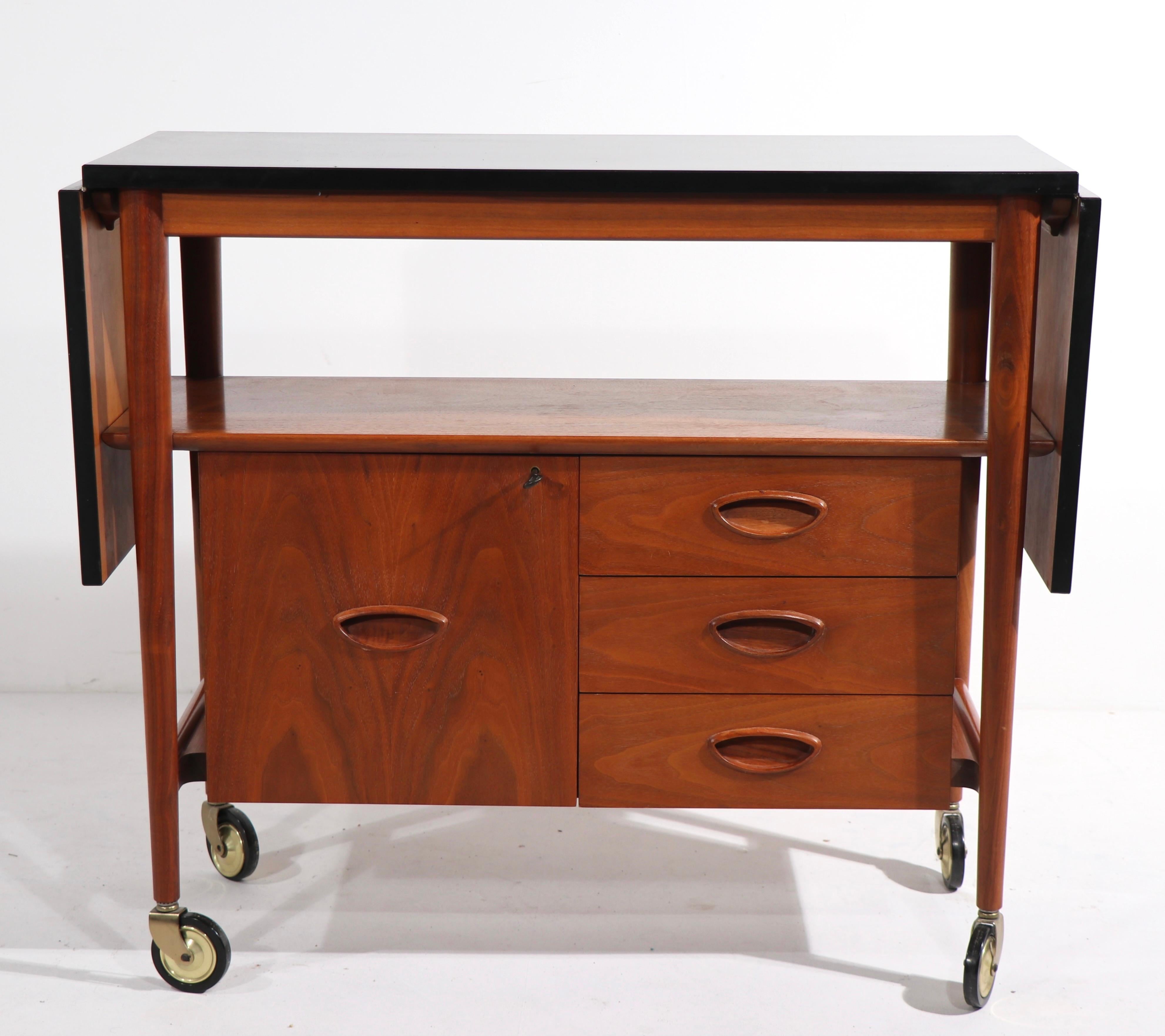 Mid Century Serving Bar Cart by Drexel Heritage 1