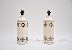 Mid-century set ceramic glazed table lamps by Bitossi for Bergboms