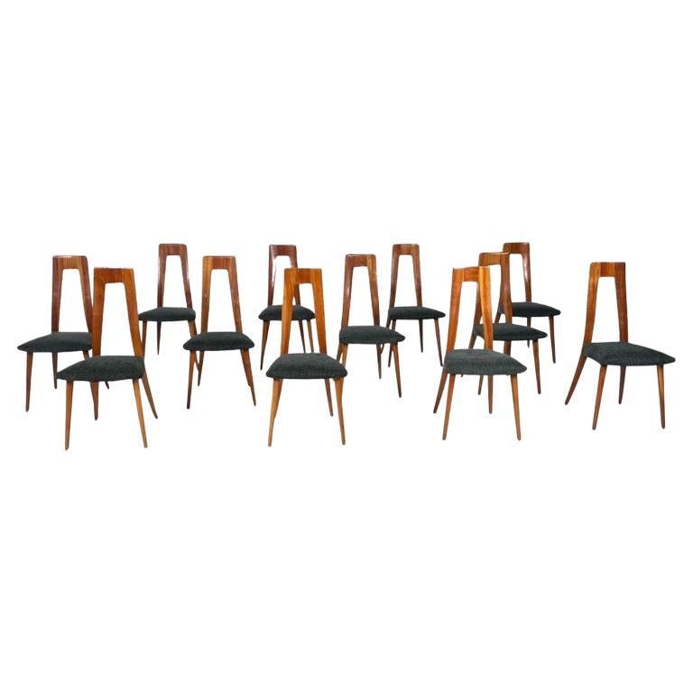 Ensemble de 12 chaises du milieu du siècle par Ernst Martin Dettinger pour Veil, années 1950 en vente