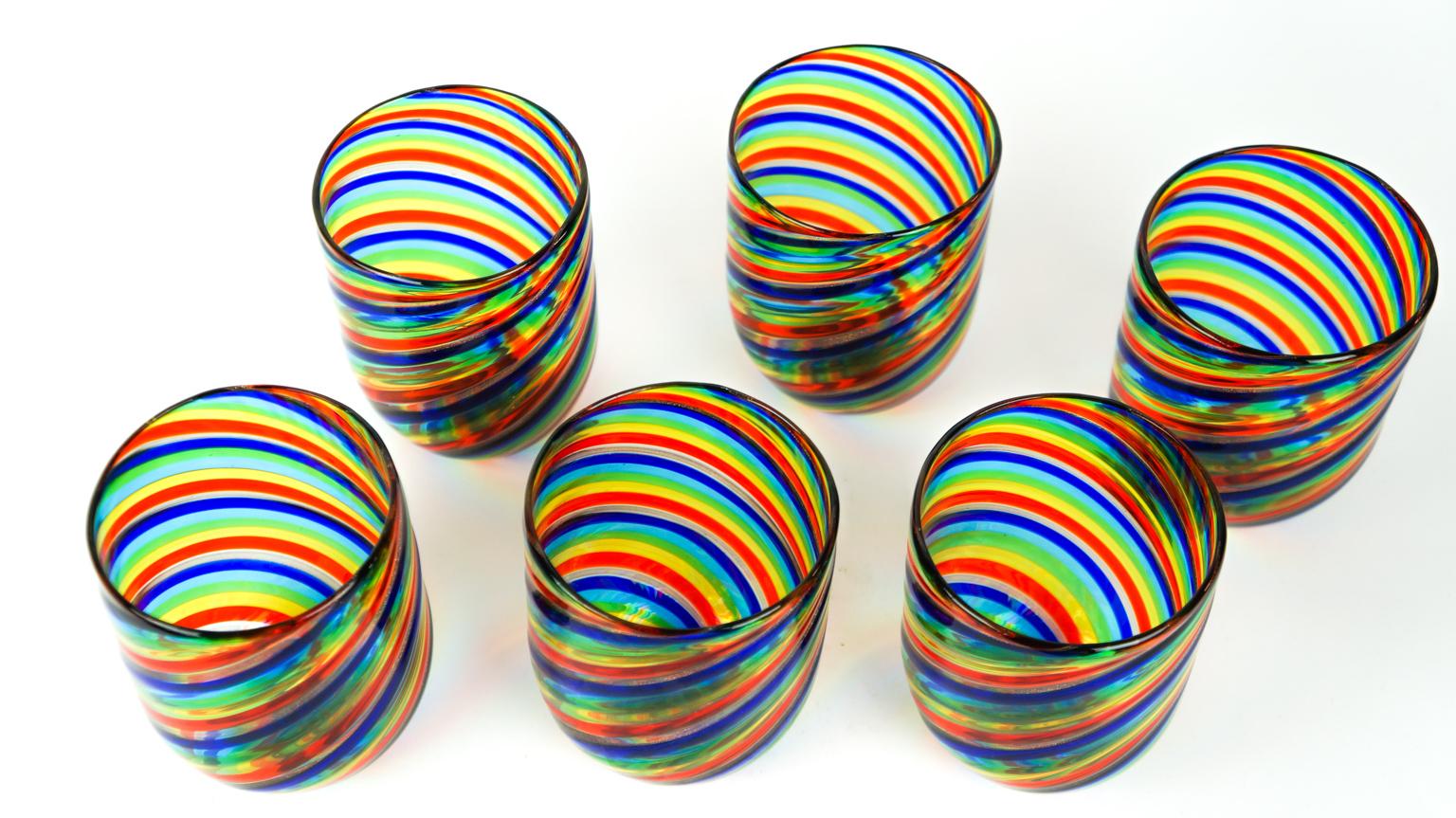 Ensemble de 12 gobelets colorés de Murano « Goti De Fornasa » du milieu du siècle dernier en vente 2