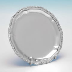 Mid Century Set of 12 Silver Side Plates, C. 1970 for Faraone of Milan