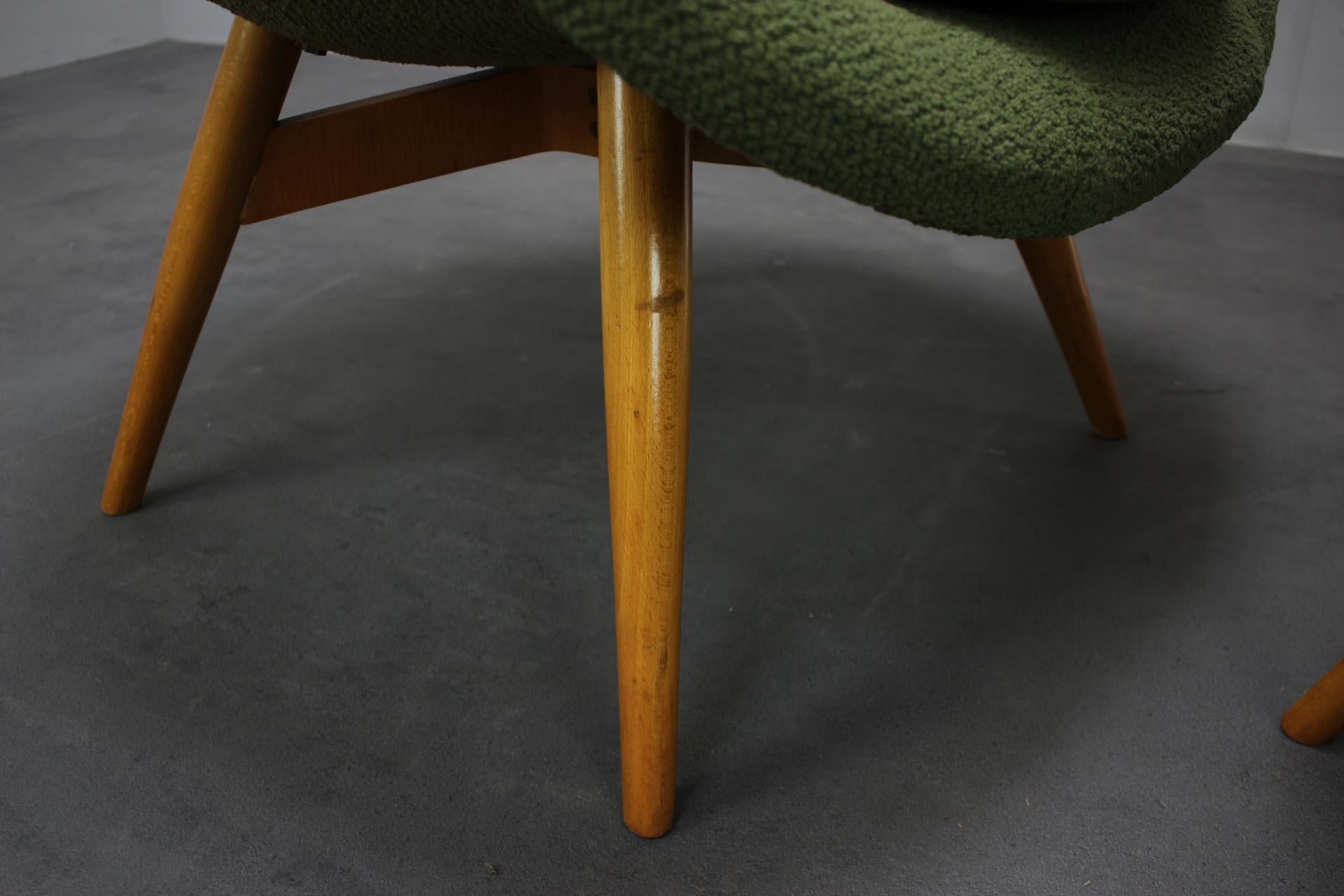 Juego de 2 sillones de mediados de siglo de Miroslav Navrátil, Años 50, Checoslovaquia en venta 4