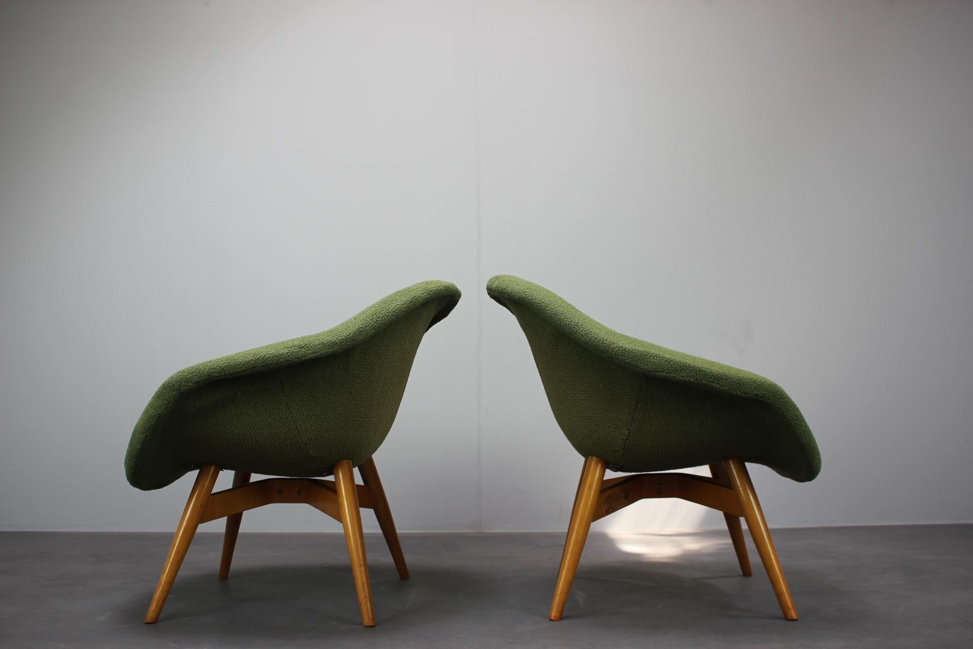 Juego de 2 sillones de mediados de siglo de Miroslav Navrátil, Años 50, Checoslovaquia Moderno de mediados de siglo en venta