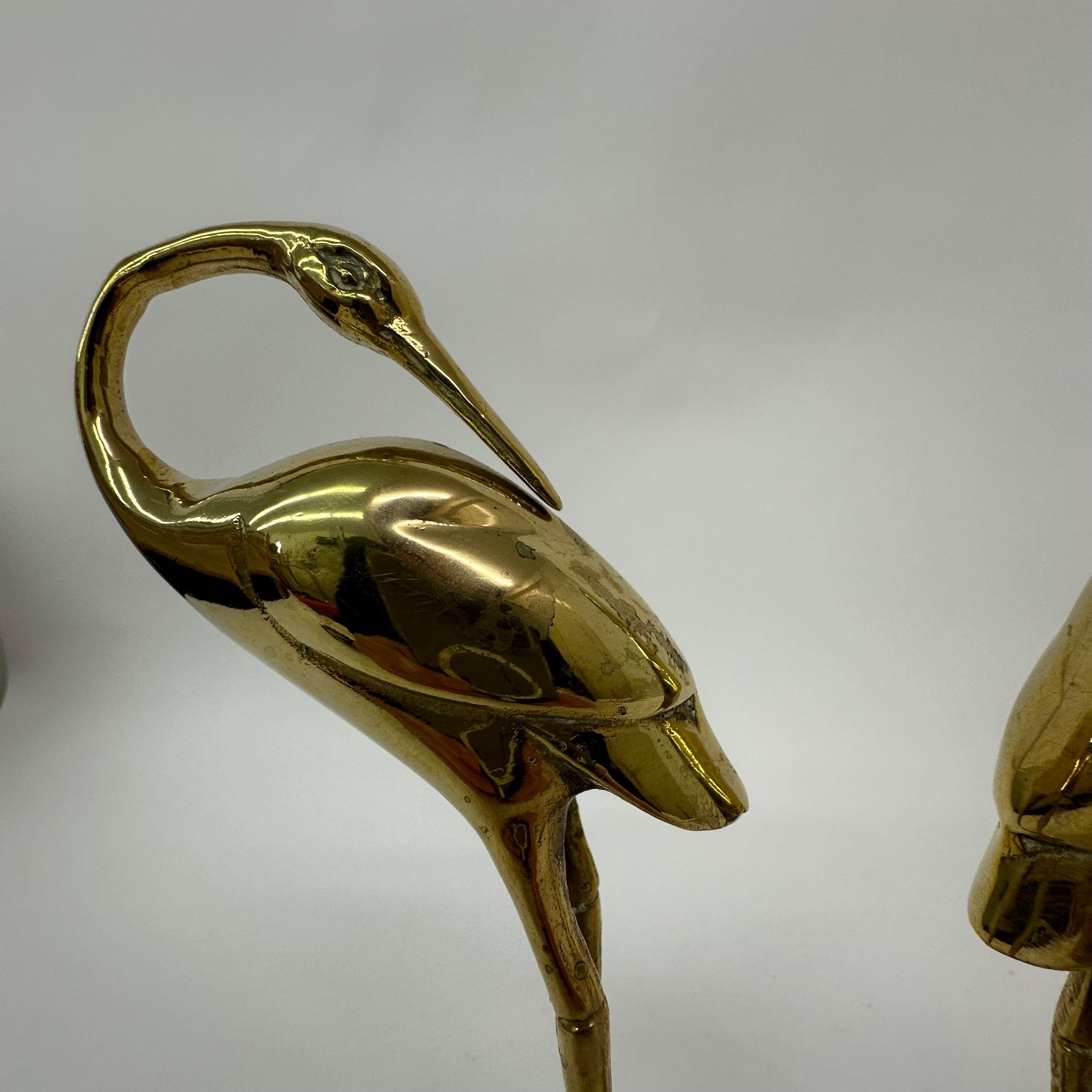 Mid century set of 2 brass birds , 1970’s For Sale 11