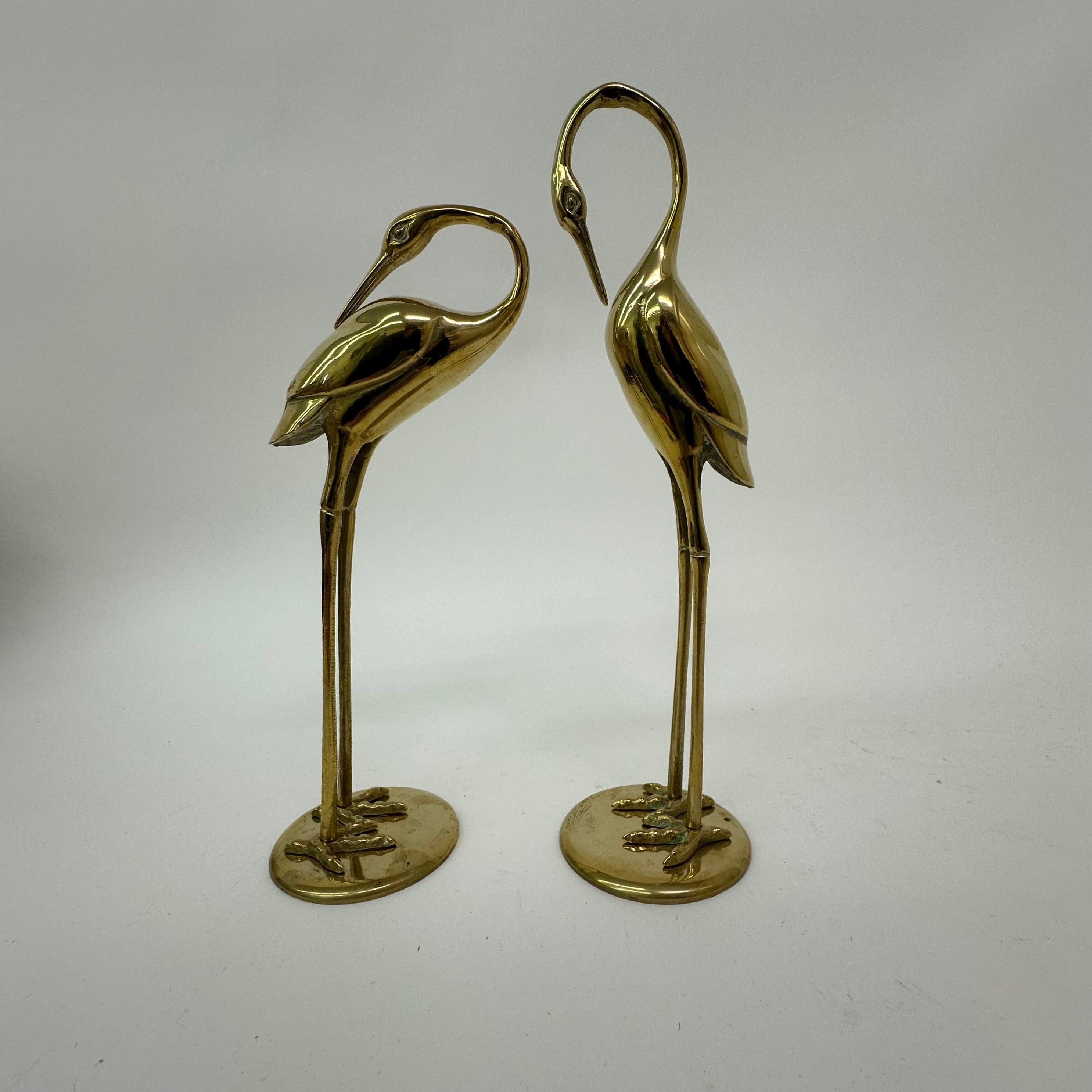 Mid century set of 2 brass birds , 1970’s In Good Condition For Sale In Delft, NL