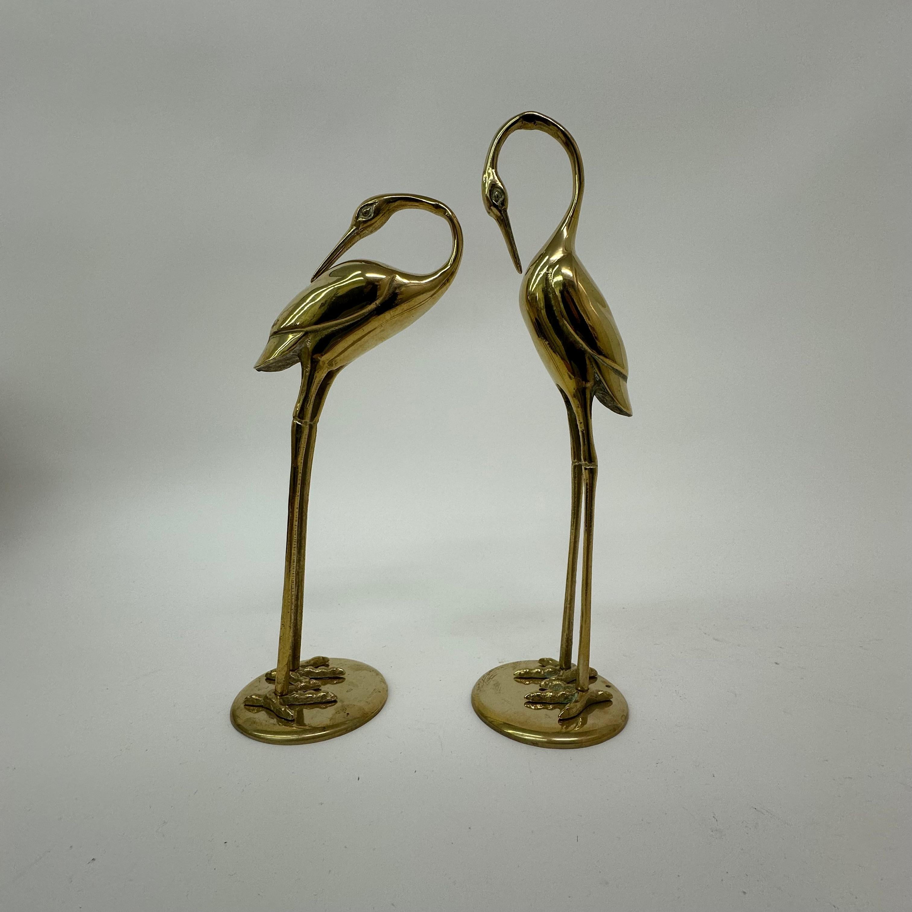 Brass Mid century set of 2 brass birds , 1970’s For Sale