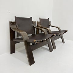 Mid-century Set of 2 Brutalist Safari lounge chairs, 1970’s