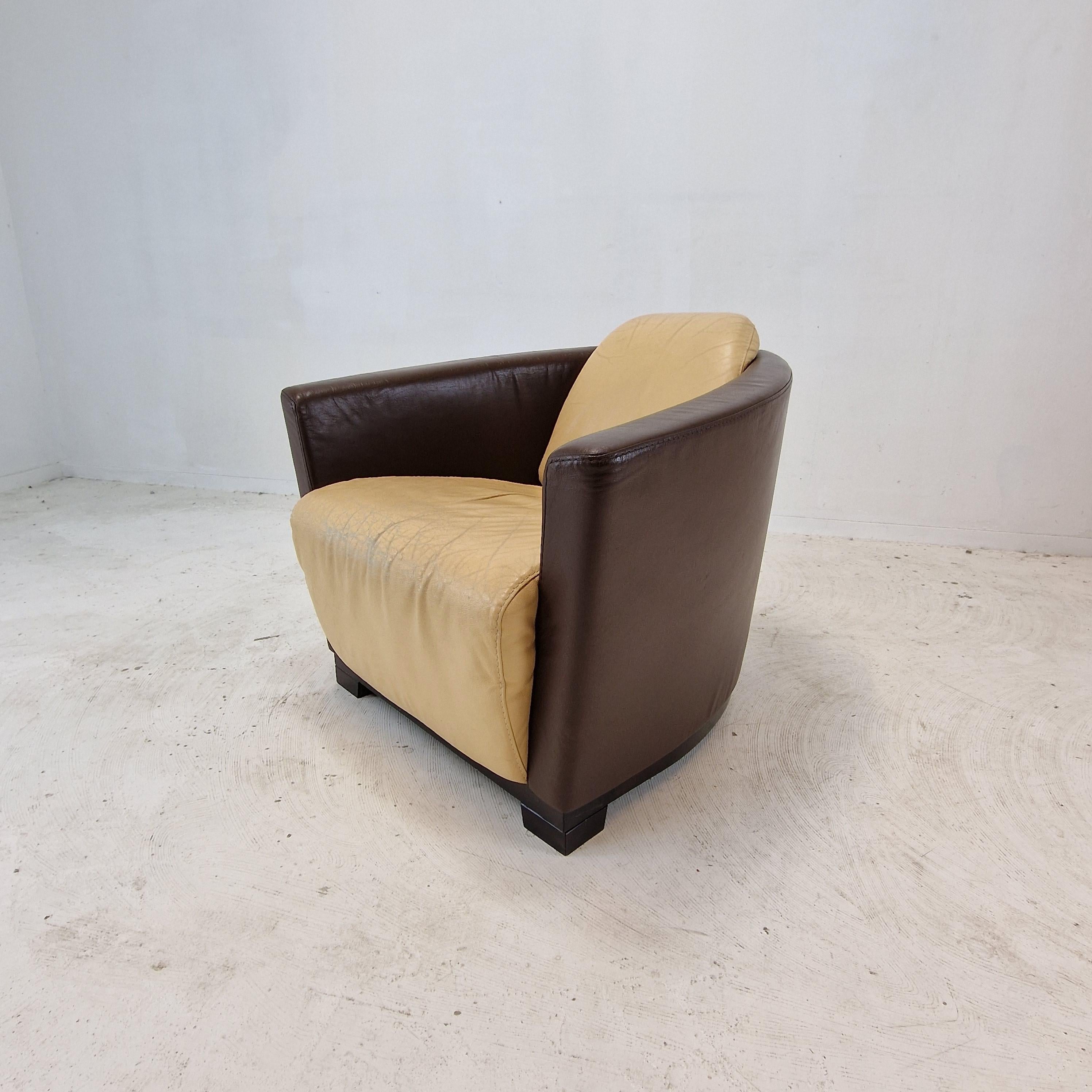 Mid Century Set of 2 Calia Club or Lounge Chairs, Italy 1980's For Sale 5